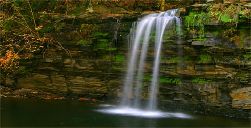 photograph of Christman Sanctuary waterfall