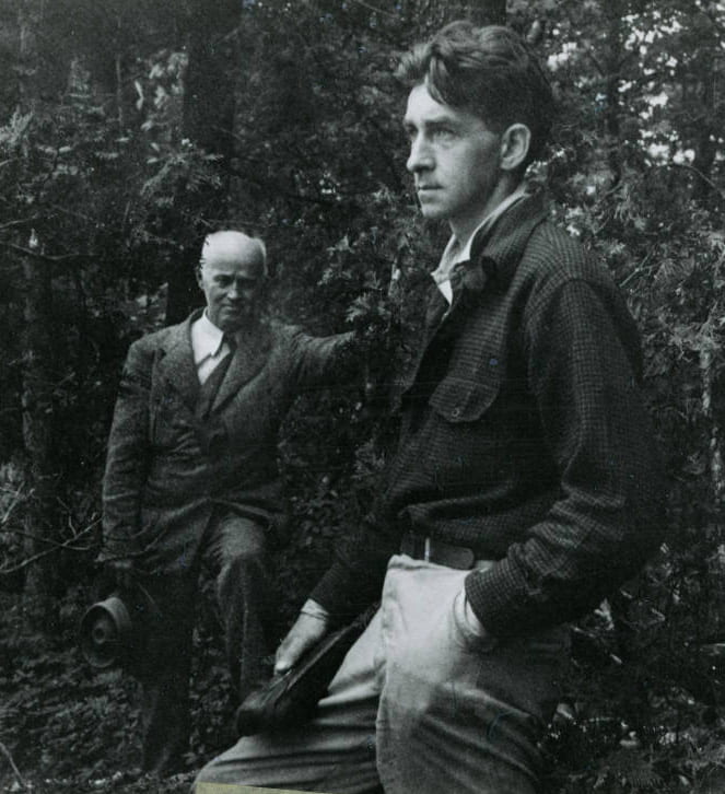 Paul Schaefer (right) with his mentor John S. Apperson in the Adirondacks, photo by Howard Zahniser