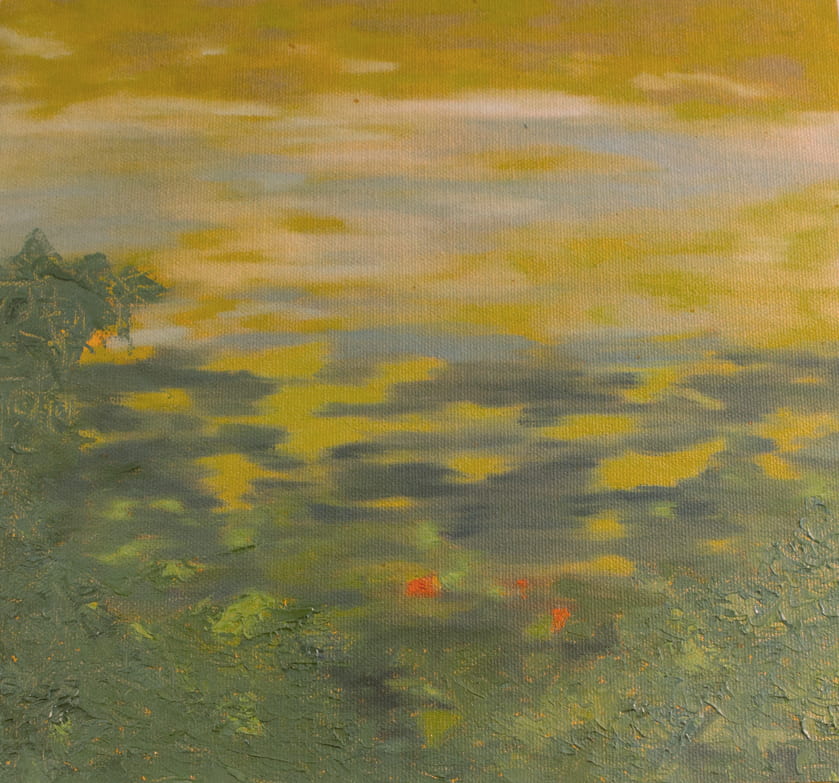 painting of waterlilies at Lock 7