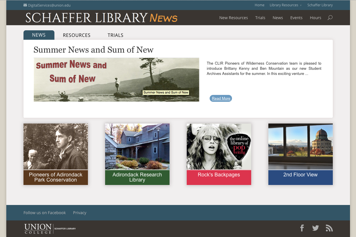 Schaffer Library’s News and Events