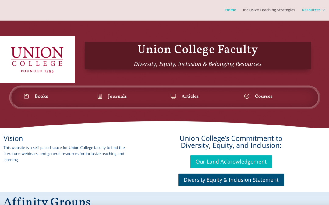 Union College Faculty Diversity, Equity, Inclusion & Belonging Resources
