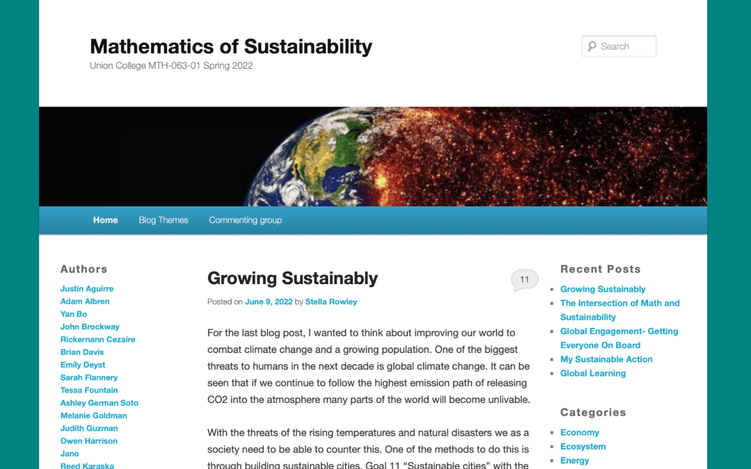 Mathematics of Sustainability