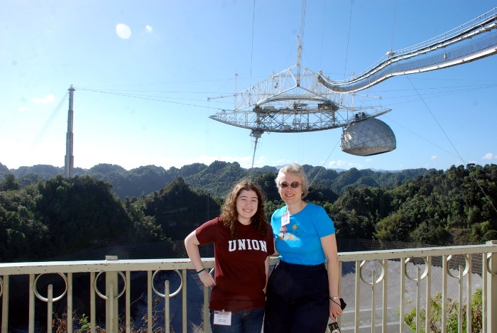 Prof. Koopmann and Halley Darling ‘13 at the Arecibo telescope in Puerto Rico