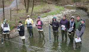 Photo of Stream gaging, Vloman Kill, Five Rivers Environmental Education Center, ESC 210, Spring 2012
